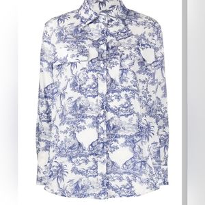 Forte Dei Marmi Couture Embroidered Long Sleeve Shirt White
